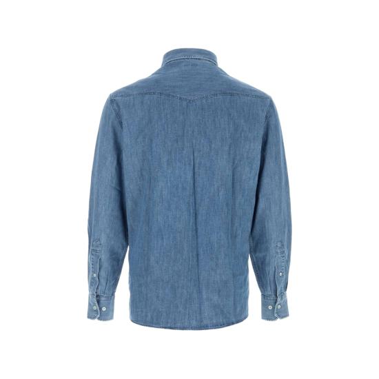 26FW 브루넬로 쿠치넬리 이지 핏 라이트웨이트 데님 셔츠 MH1924008 C8333 BLUE - BRUNELLO CUCINELLI