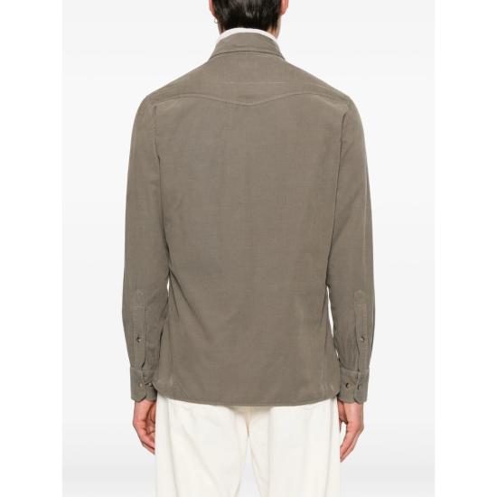 26FW 브루넬로 쿠치넬리 긴팔 셔츠 ML6884008 C6070 GREEN - BRUNELLO CUCINELLI