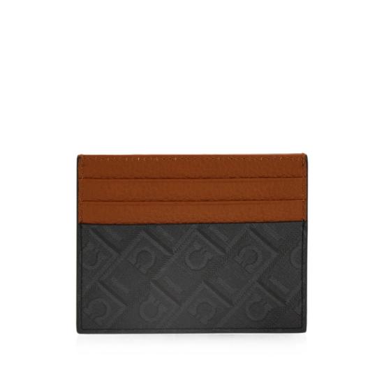 26FW 살바토레 페라가모 크레딧 카드 홀더 661583 0795888 GRINE BLACK BROWN - SALVATORE FERRAGAMO