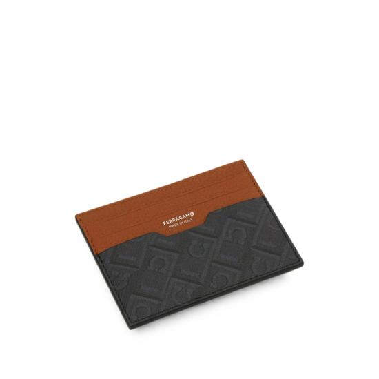 26FW 살바토레 페라가모 크레딧 카드 홀더 661583 0795888 GRINE BLACK BROWN - SALVATORE FERRAGAMO