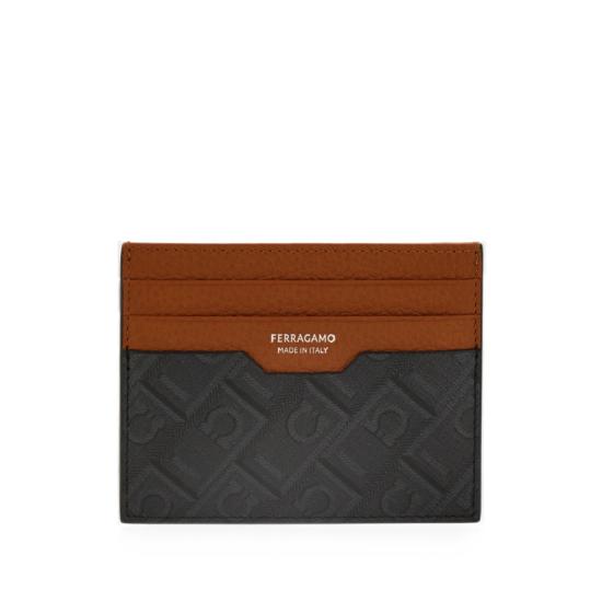26FW 살바토레 페라가모 크레딧 카드 홀더 661583 0795888 GRINE BLACK BROWN