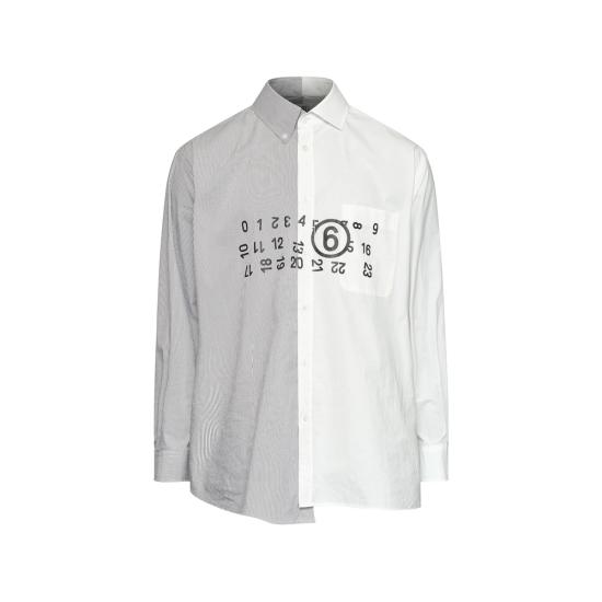 26FW MM6 메종마르지엘라 긴팔 셔츠 MTN183 SH0DT0057 961 WHITE GREY