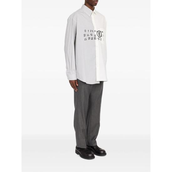26FW MM6 메종마르지엘라 긴팔 셔츠 MTN183 SH0DT0057 961 WHITE GREY - MM6 MAISON MARGIELA