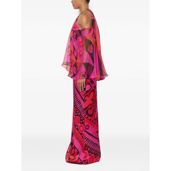 26SS 푸찌 롱 원피스 6HRI05 6H722 050 PINK RED - PUCCI