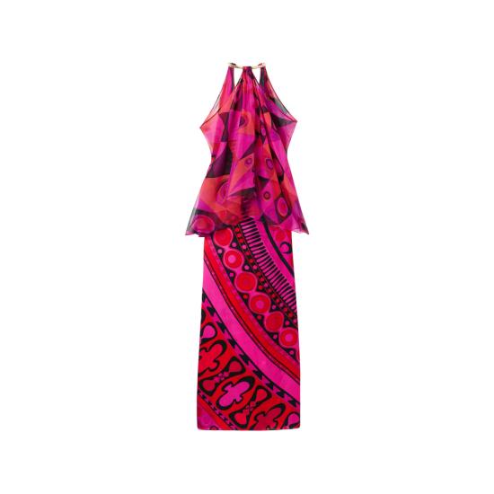 26SS 푸찌 롱 원피스 6HRI05 6H722 050 PINK RED