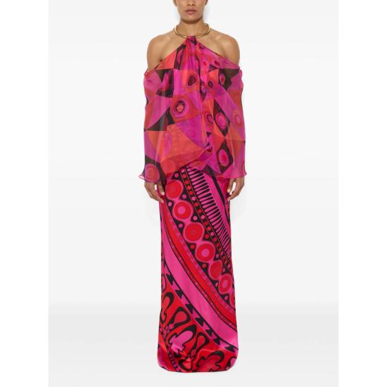 26SS 푸찌 롱 원피스 6HRI05 6H722 050 PINK RED - PUCCI