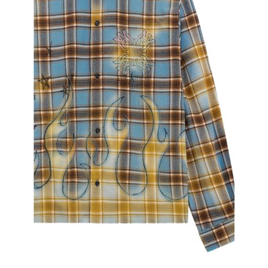 26FW 아미리 긴팔 셔츠 AMTOSH1187 BLUE BLUE BROWN - AMIRI