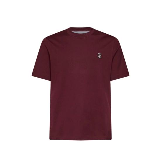 26FW 브루넬로 쿠치넬리 코튼 저지 크루넥 티셔츠 M0B138440 CDC80 RED