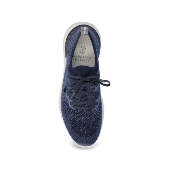 26FW 브루넬로 쿠치넬리 시네 니트 러너 MZUKISO250 CBJ51 BLUE - BRUNELLO CUCINELLI