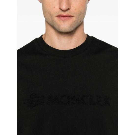 26FW 몽클레어 자수 체리 로고 코튼 티셔츠 89AUG 8C000 11 999 BLACK - MONCLER