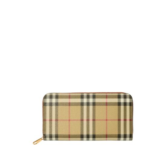 26FW 버버리 체크 지퍼 지갑 8109812 LS ELMORE A9534 NEUTRALS - BURBERRY