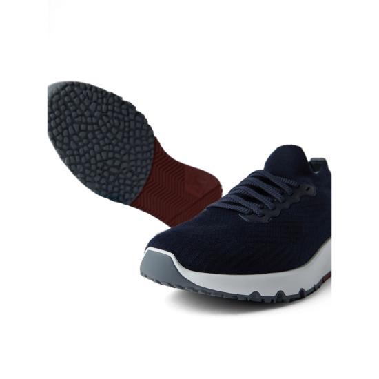 26FW 브루넬로 쿠치넬리 코튼 니트 세미 폴리쉬드 카프스킨 러너 MZUPMBO252 CP307 BLUE - BRUNELLO CUCINELLI