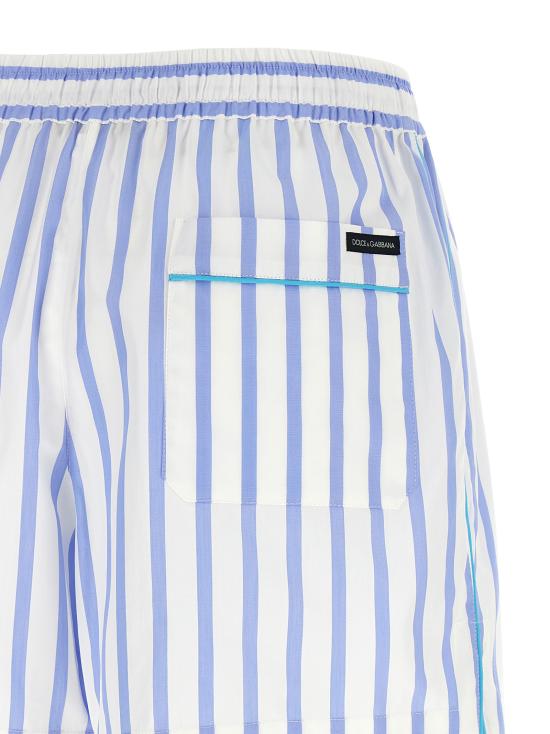 26SS 돌체앤가바나 스트라이프 포플린 쇼츠 FTDJHTFR52WS8051 Light Blue - DOLCE & GABBANA