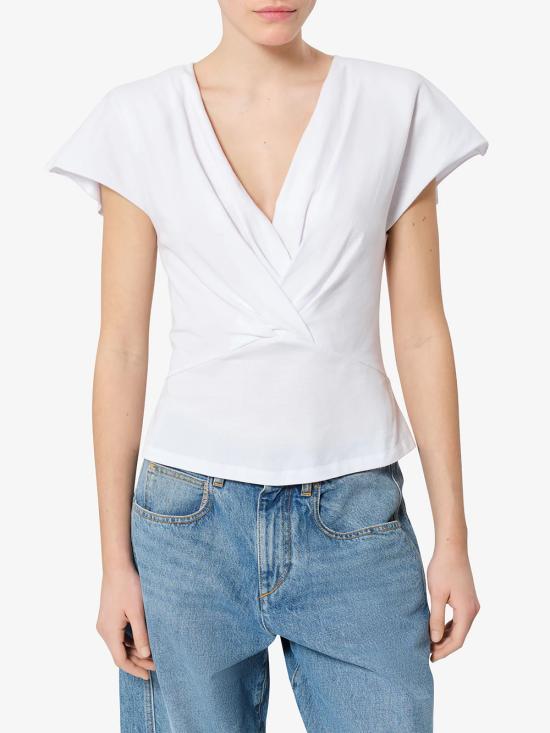 26FW 이자벨마랑 나드린 드레이프 코튼 저지 티셔츠 나드린 드레이프 코튼 저지 티셔츠 TS0341FA A1N41I 20WH WHITE - ISABEL MARANT