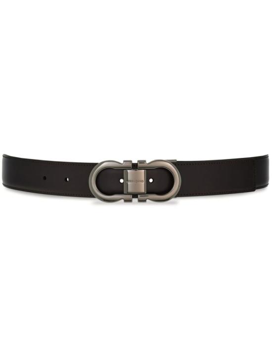 26FW 살바토레 페라가모 가죽 벨트 670326DOUBLE ADJUS770943HICKORY Black