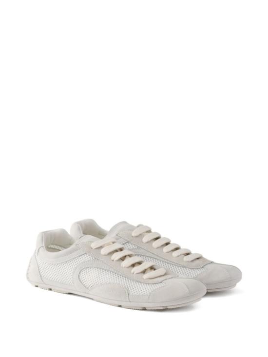 26SS 프라다 몬테카를로 리에디션 2005 스웨이드 메쉬 스니커즈 1E247O3D8CF D010F0009 White - PRADA