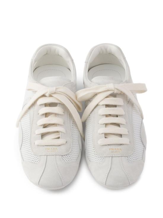 26SS 프라다 몬테카를로 리에디션 2005 스웨이드 메쉬 스니커즈 1E247O3D8CF D010F0009 White - PRADA