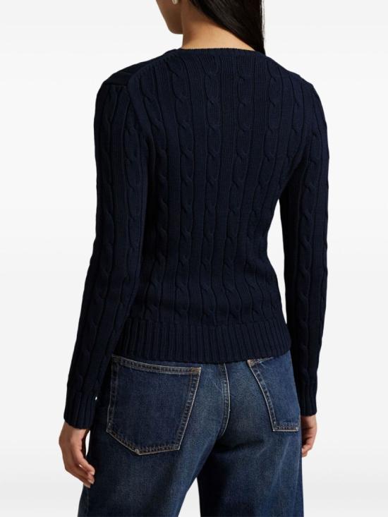 26FW 폴로 랄프로렌 포니 로고 피마코튼 케이블 니트 스웨터 211971869008HUNTER NAVY Black - POLO RALPH LAUREN