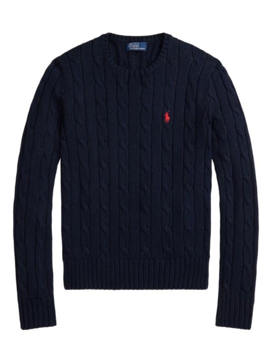 26FW 폴로 랄프로렌 포니 로고 피마코튼 케이블 니트 스웨터 211971869008HUNTER NAVY Black
