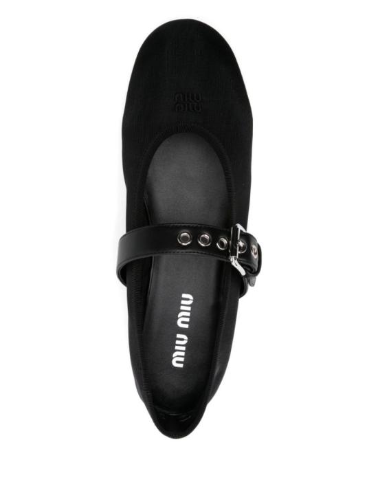 26SS 미우미우 메쉬 패브릭 발레리나 5F373E099F 005F0002 Black - MIU MIU