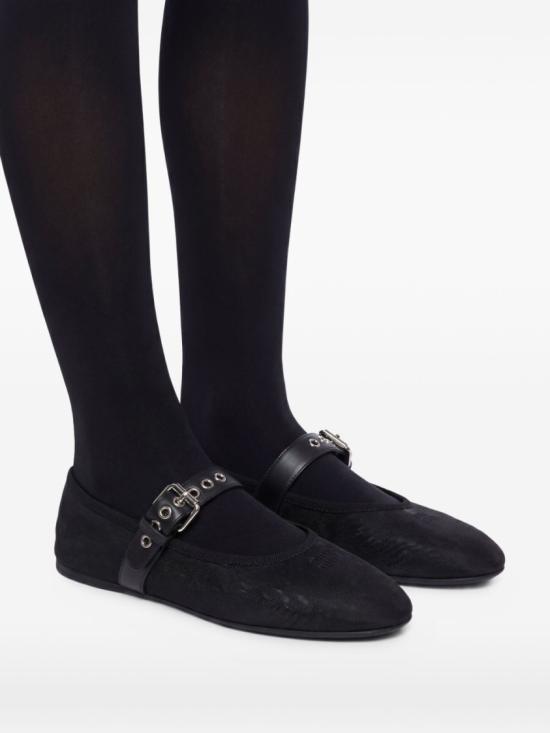 26SS 미우미우 메쉬 패브릭 발레리나 5F373E099F 005F0002 Black - MIU MIU
