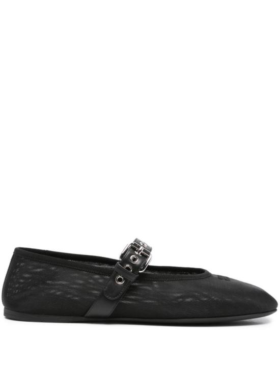 26SS 미우미우 메쉬 패브릭 발레리나 5F373E099F 005F0002 Black