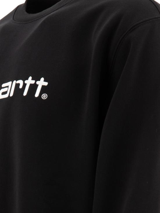 26FW 칼하트 WIP 로고 스웨트셔츠 I030546 0D2 XX Black white - CARHARTT WIP