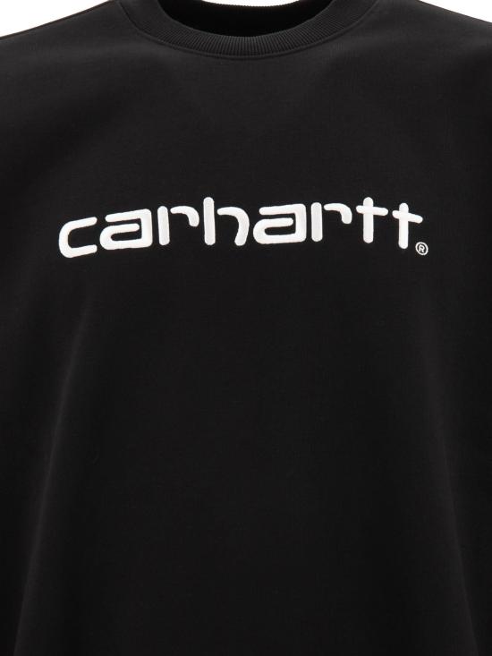 26FW 칼하트 WIP 로고 스웨트셔츠 I030546 0D2 XX Black white - CARHARTT WIP