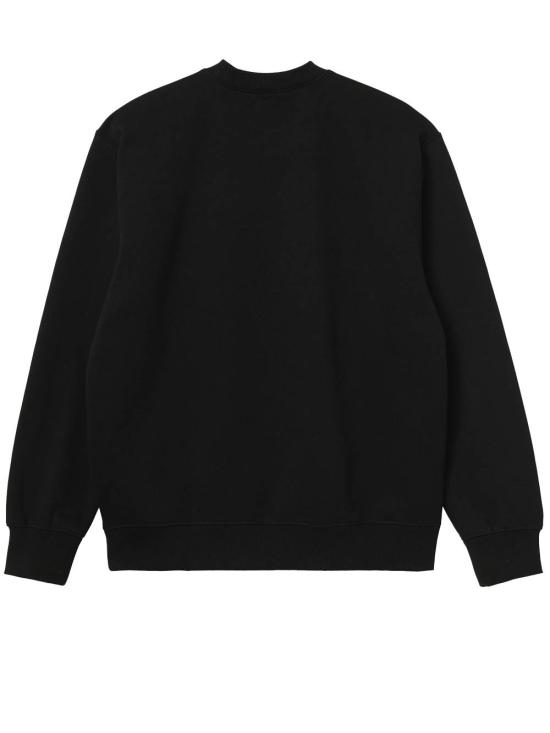 26FW 칼하트 WIP 로고 스웨트셔츠 I030546 0D2 XX BLACK WHITE - CARHARTT WIP