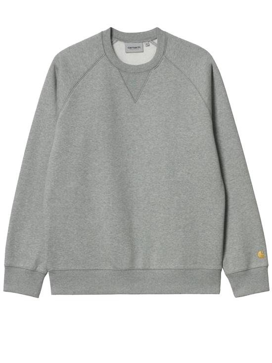 26FW 칼하트 WIP 체이스 스웨트셔츠 I033660 00M XX GREY HEATHER GOLD