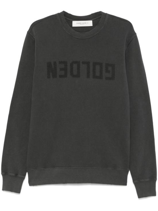 26FW 골든구스 골든 레터링 올리브 그린 스웨트셔츠 GMP01223P00064260318 Black