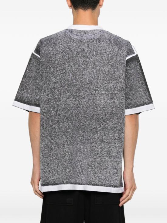 26FW 발렌시아가 로고 프린트 헤더드 미디엄 핏 티셔츠 764235TUVS21000 Grey - BALENCIAGA