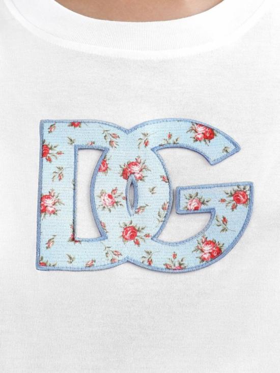 26SS 돌체앤가바나 DG 프린트 패치 저지 티셔츠 F8V42ZGDDLXW0800 White - DOLCE & GABBANA