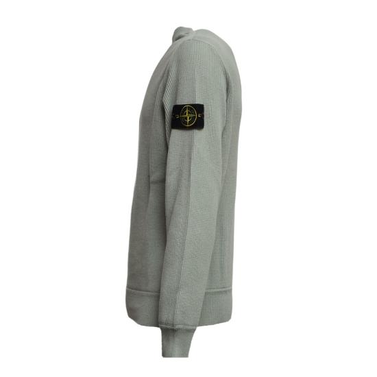 26SS 스톤 아일랜드 립드 소프트 오가닉 코튼 레귤러 핏 크루넥 스웨터 L1S155100154 S00D8 Green - STONE ISLAND