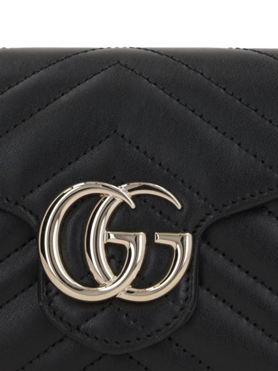 26SS 구찌 GG 마몽 체인 월렛 837745AAET81000 Black - GUCCI