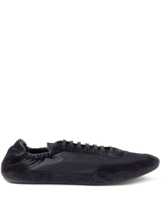 26FW 프라다 컬랩스 리나일론 앤 스웨이드 엘라스티사이즈 스니커즈 2EG479D7CF G001F0002 Black