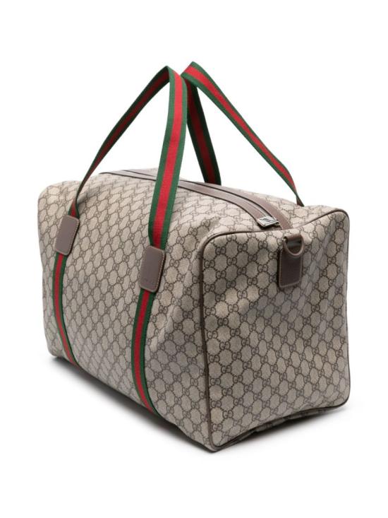  구찌 라지 더플백 스퀘어 웹 소프트 GG 수프림 758664FACK79768 Grey - GUCCI
