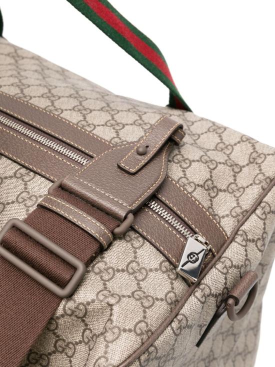  구찌 라지 더플백 스퀘어 웹 소프트 GG 수프림 758664FACK79768 Grey - GUCCI