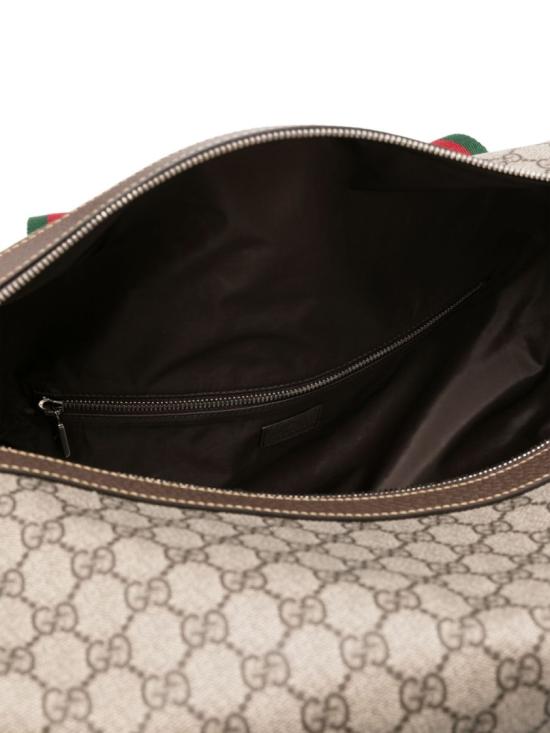  구찌 라지 더플백 스퀘어 웹 소프트 GG 수프림 758664FACK79768 Grey - GUCCI