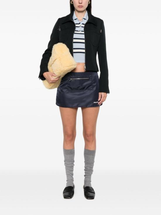 26SS 미우미우 테크니컬 가자르 플리스 스커트 MG2583181AS OOOF0008 Grey - MIU MIU