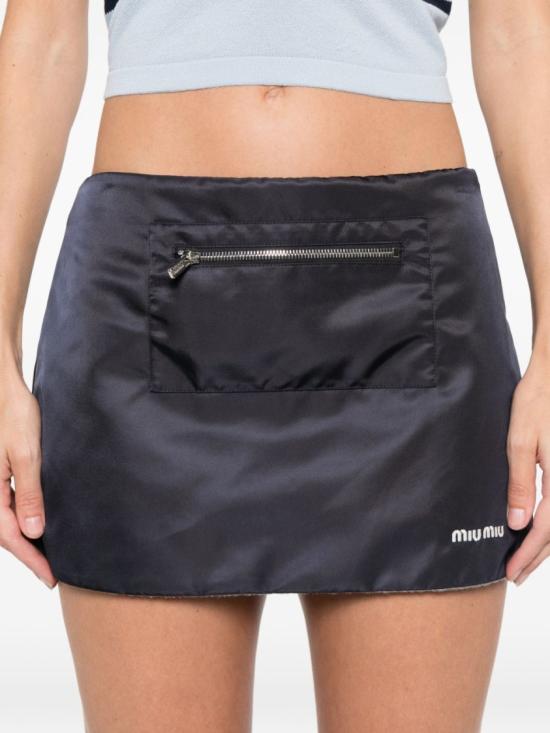 26SS 미우미우 테크니컬 가자르 플리스 스커트 MG2583181AS OOOF0008 Grey - MIU MIU