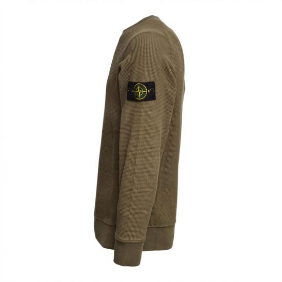 26SS 스톤 아일랜드 오가닉 코튼 와플 플리스 레귤러핏 크루넥 스웨트셔츠 L1S156100056 S0044 Green - STONE ISLAND