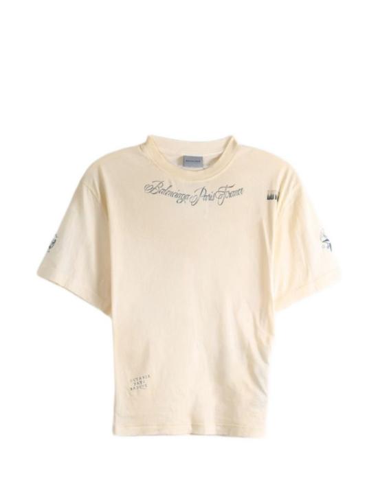 26FW 발렌시아가 클래식 잉크 코튼 티셔츠 A0016UTUVQ39002 Neutrals