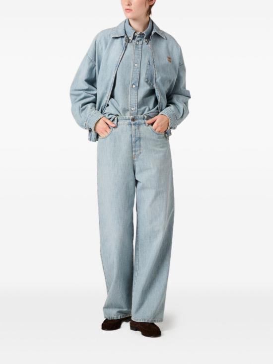 26SS 미우미우 샴브레이 진 GWP39418JIS 232F0076 Grey - MIU MIU