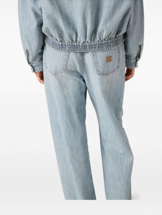 26SS 미우미우 샴브레이 진 GWP39418JIS 232F0076 Grey - MIU MIU