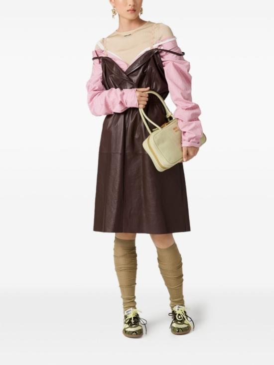 26SS 미우미우 스트라이프 포플린 드레스 MF6125180US OOOF0028 Pink - MIU MIU