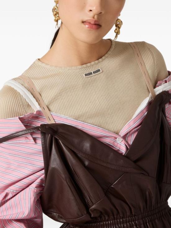 26SS 미우미우 스트라이프 포플린 드레스 MF6125180US OOOF0028 Pink - MIU MIU