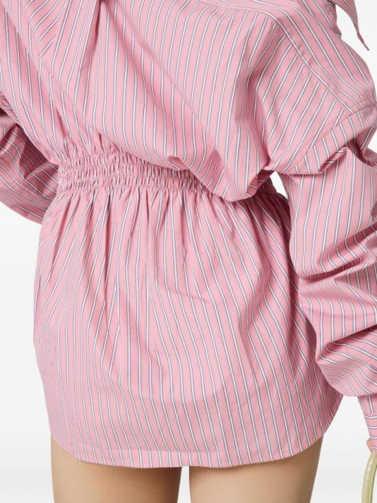 26SS 미우미우 스트라이프 포플린 드레스 MF6125180US OOOF0028 Pink - MIU MIU