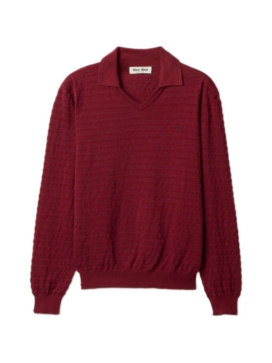 26FW 미우미우 폴로 티셔츠 MML05R184QS OOOF0399 Red