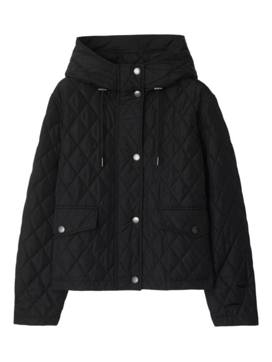 26FW 버버리 크롭 퀄티드 나일론 후드 자켓 8110329A1189 Black